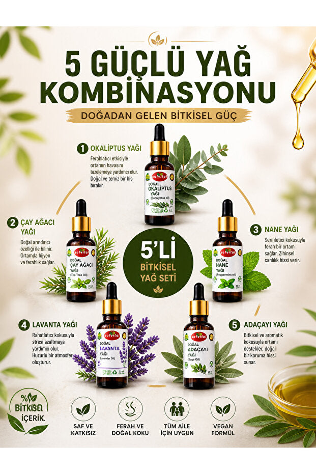 Doğal Koruma 5'li Bitkisel Yağ Seti 🌿