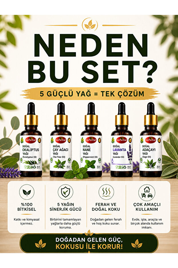 Doğal Koruma 5'li Bitkisel Yağ Seti 🌿